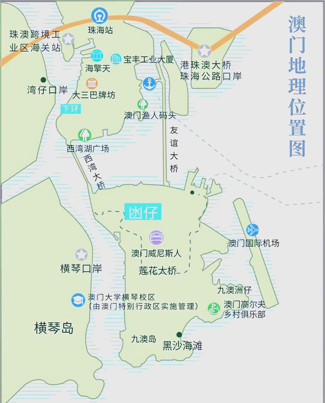 澳门旅游景点地图-澳门旅游景点地图全图