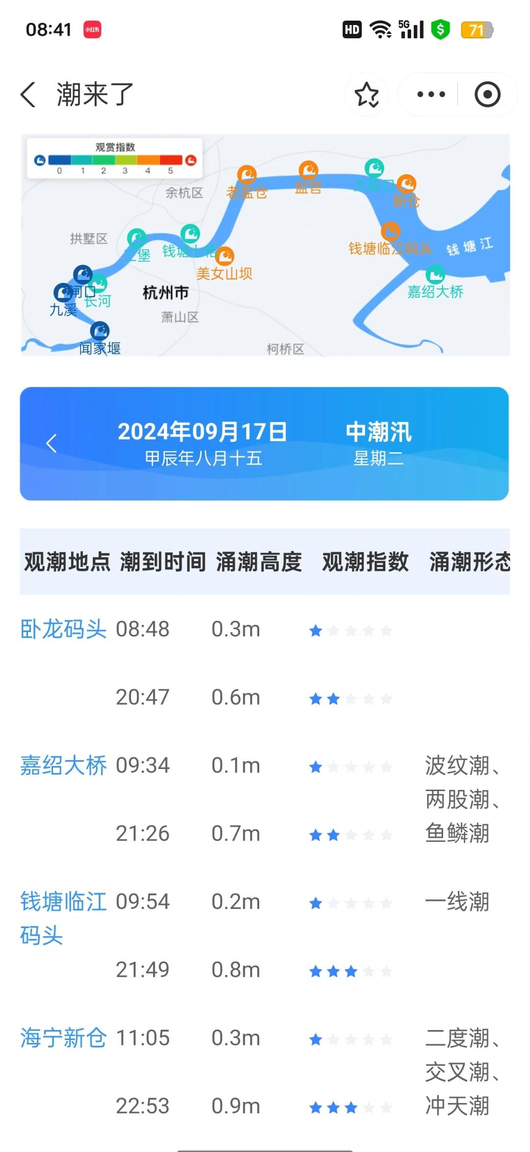观潮时间-观潮时间表2021年9月19日