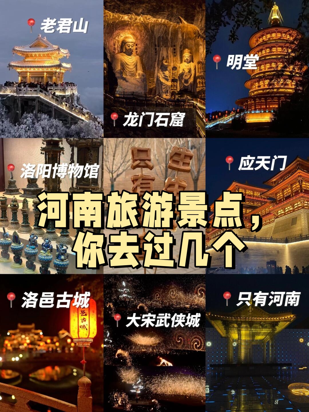 河南省旅游景点大全-河南省旅游景点地图分布图