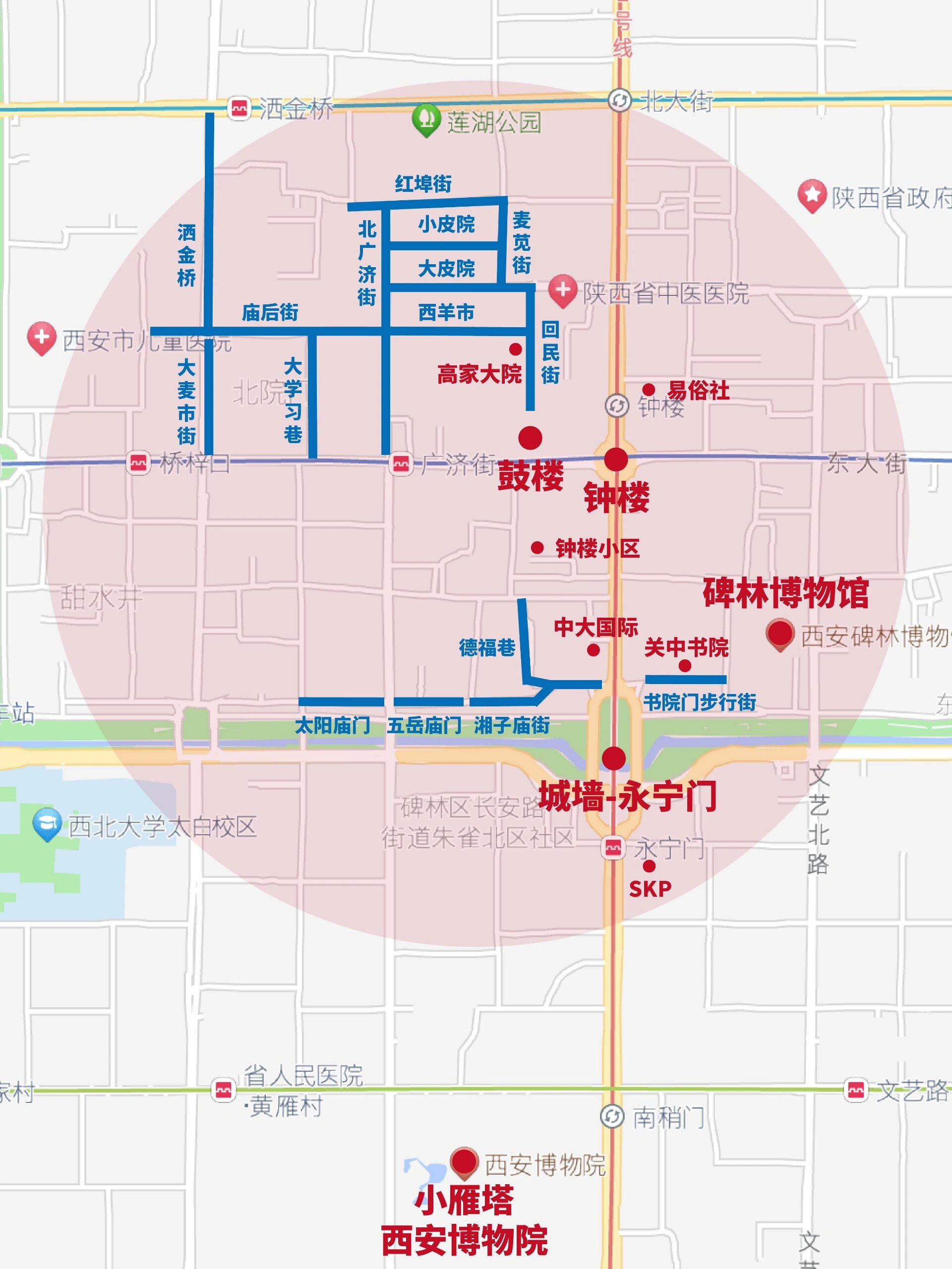 西安旅游景点地图-西安旅游景点地图标注